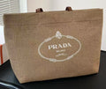 Prada Logo-Print Canvas Tote Bag - Straw — view 1
