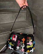 Chrome Hearts Silver Filigree Multicolor Patch Lyon Bag — view 6