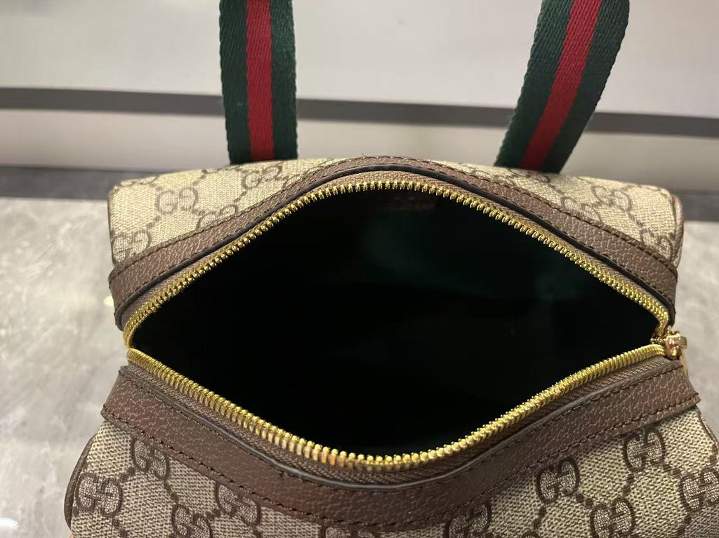 Gucci Mini GG Handbag - Beige and Dark Brown — view 12