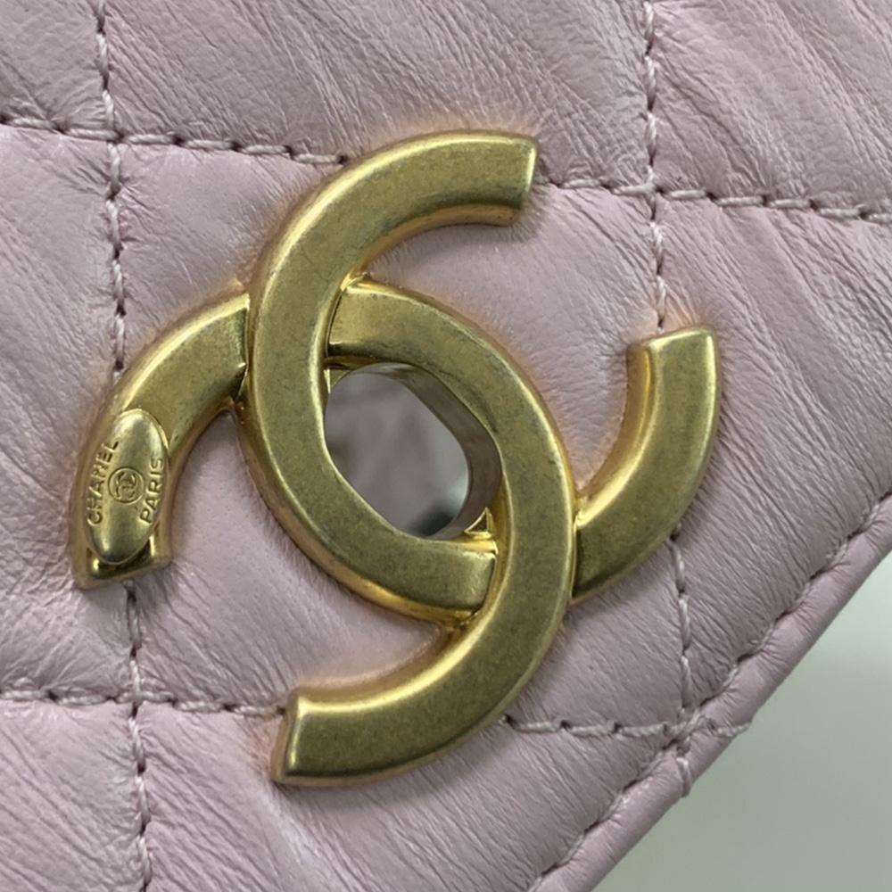 Chanel Mini Flap Bag Pink with Top Handle — view 9