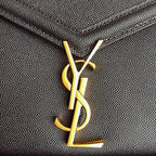 YSL Cassandra Mini Top Handle Bag Black — view 7