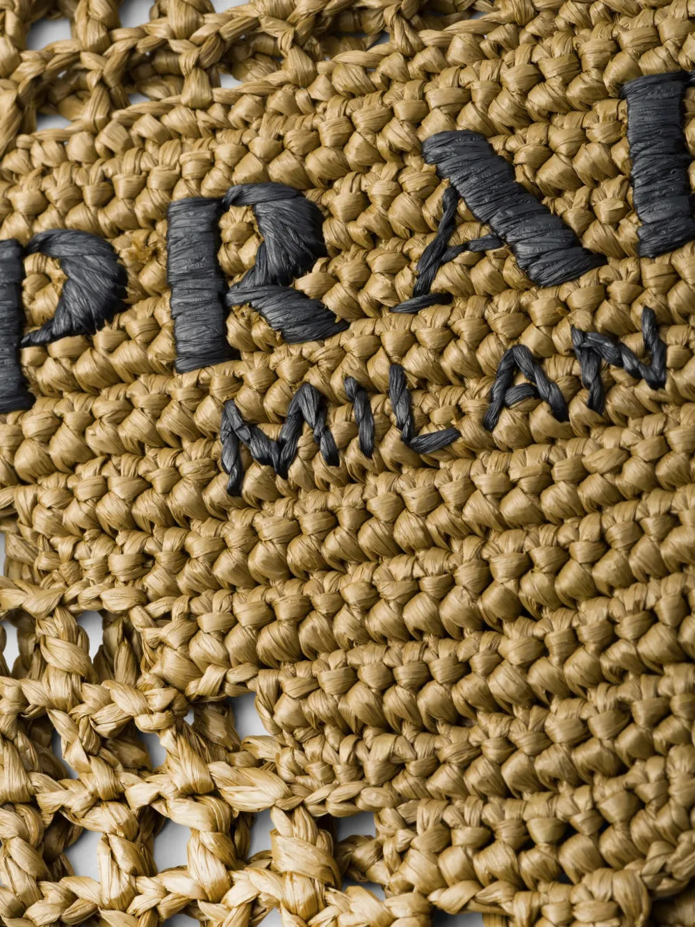 Prada Triangle-Logo Raffia Tote Bag — view 9