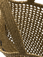 Prada Triangle-Logo Raffia Tote Bag — view 8