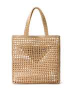 Prada Triangle-Logo Raffia Tote Bag — view 3