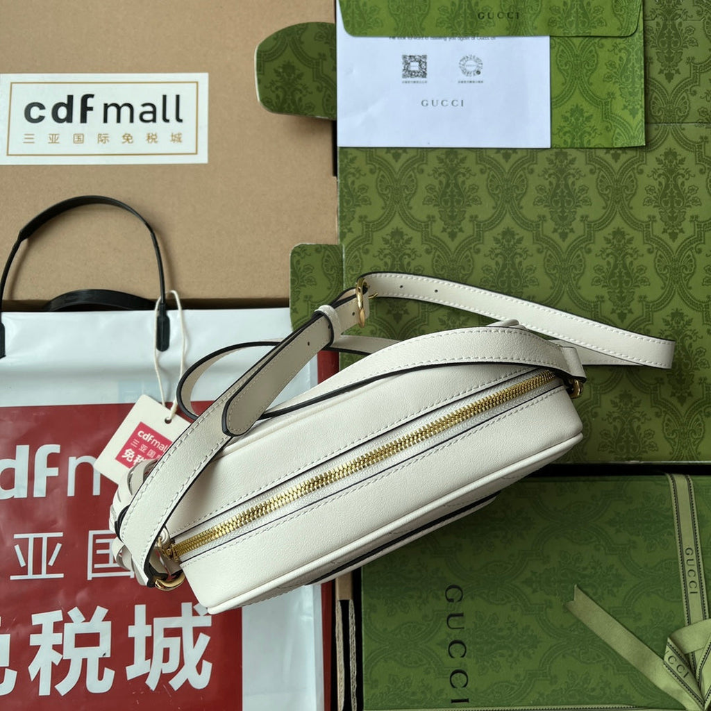 Gucci Blondie Small Shoulder White Leather Bag — view 3