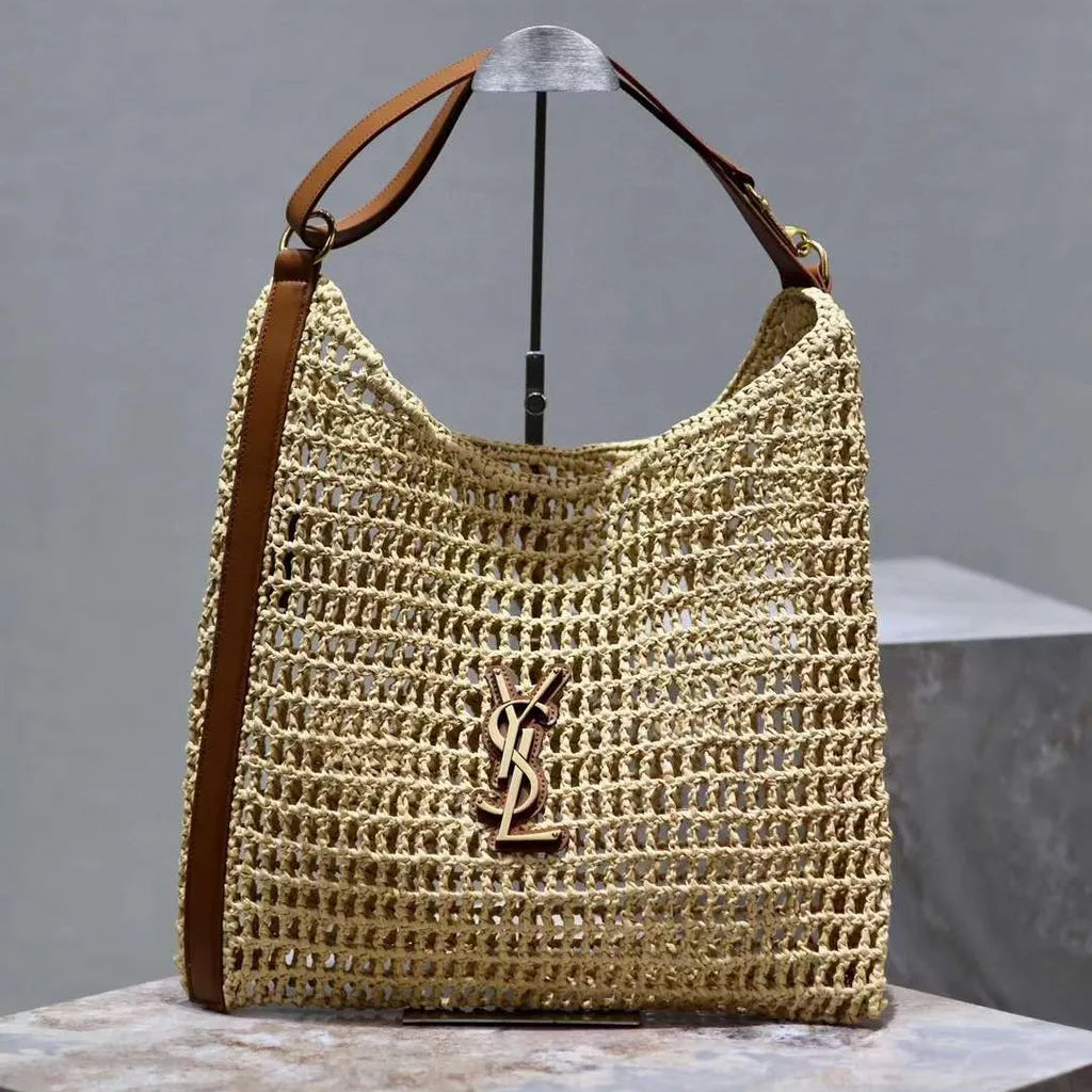Saint Laurent YSL Raffia Tote Bag — view 15
