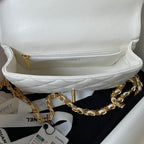 Chanel Flap Bag Gold Top Handle White — view 5