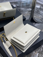 YSL Medium Sunset Bag 22 White Lambskin Gold Tone — view 3