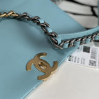 Chanel Sequin Quilted Medium Flap Bag - Sky Blue — view 6