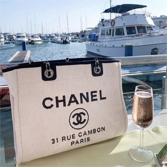 Chanel Deauville Tote Bag - White — view 1