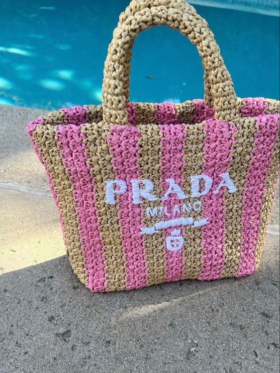 Prada Raffia Bag - Pink — view 1