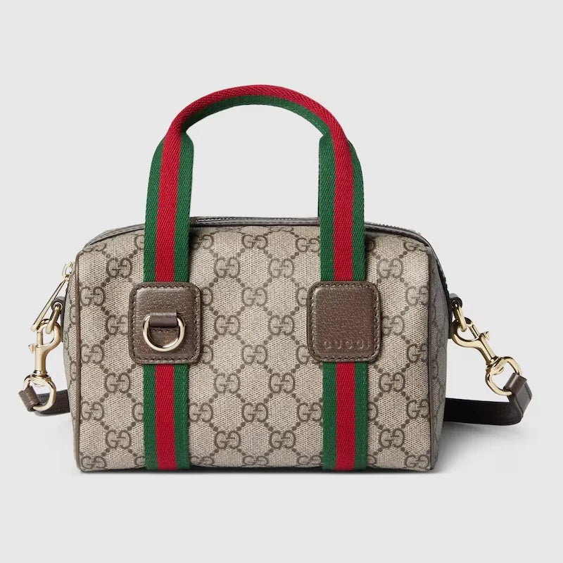 Gucci Mini GG Handbag - Beige and Dark Brown — view 1