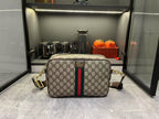 Gucci Ophidia Medium GG Supreme Canvas Shoulder Crossbody Bag with Web Stripe and Leather Trim — view 5