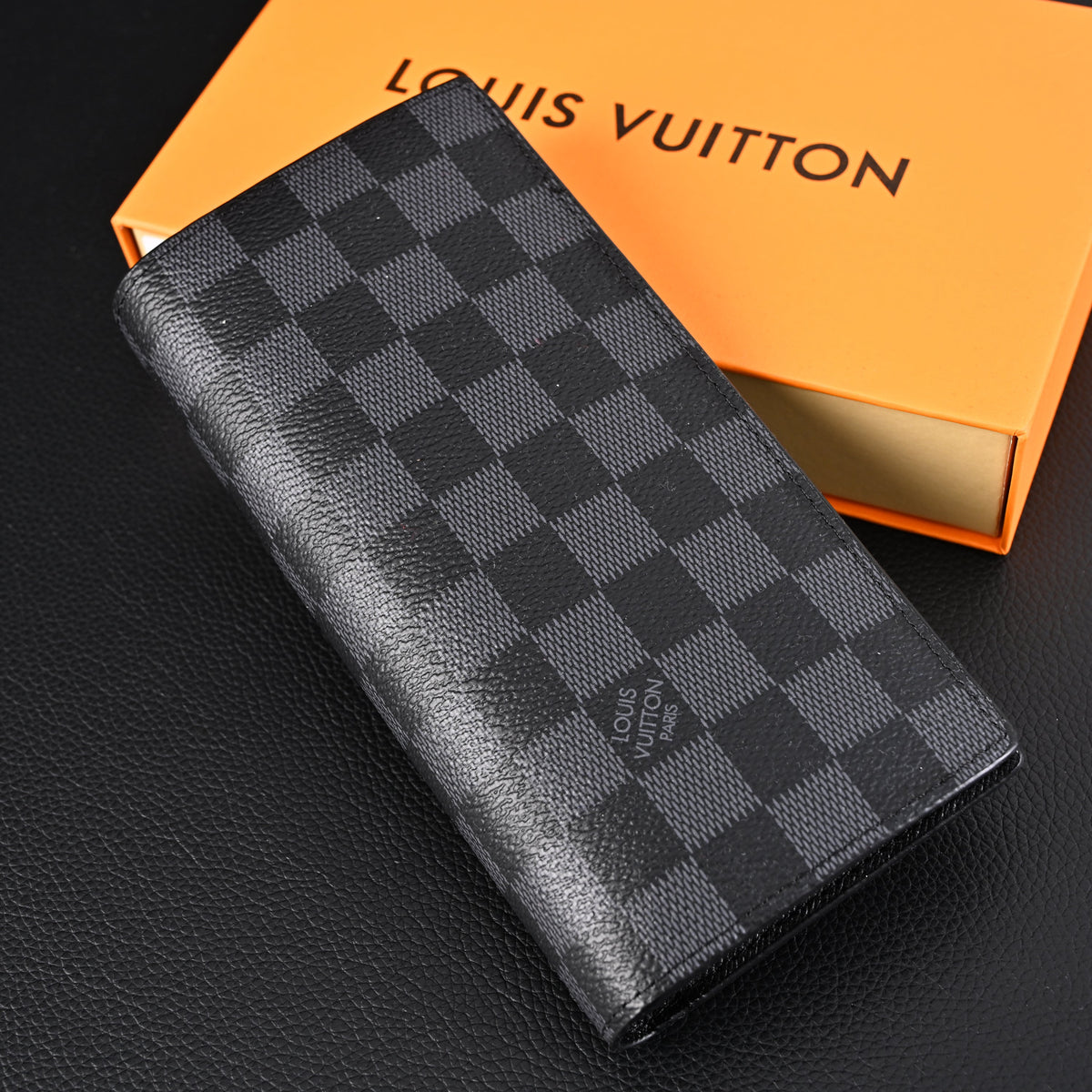 Louis Vuitton Brazza Wallet – Damier Graphite Canvas Long Bifold (N62665) - Black & Grey Damier Graphite — view 5