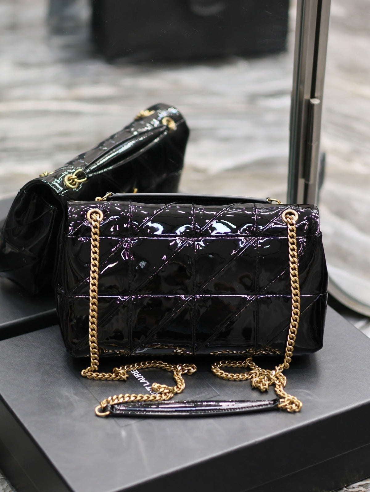 YSL Jaime Patent Black Bag — view 2