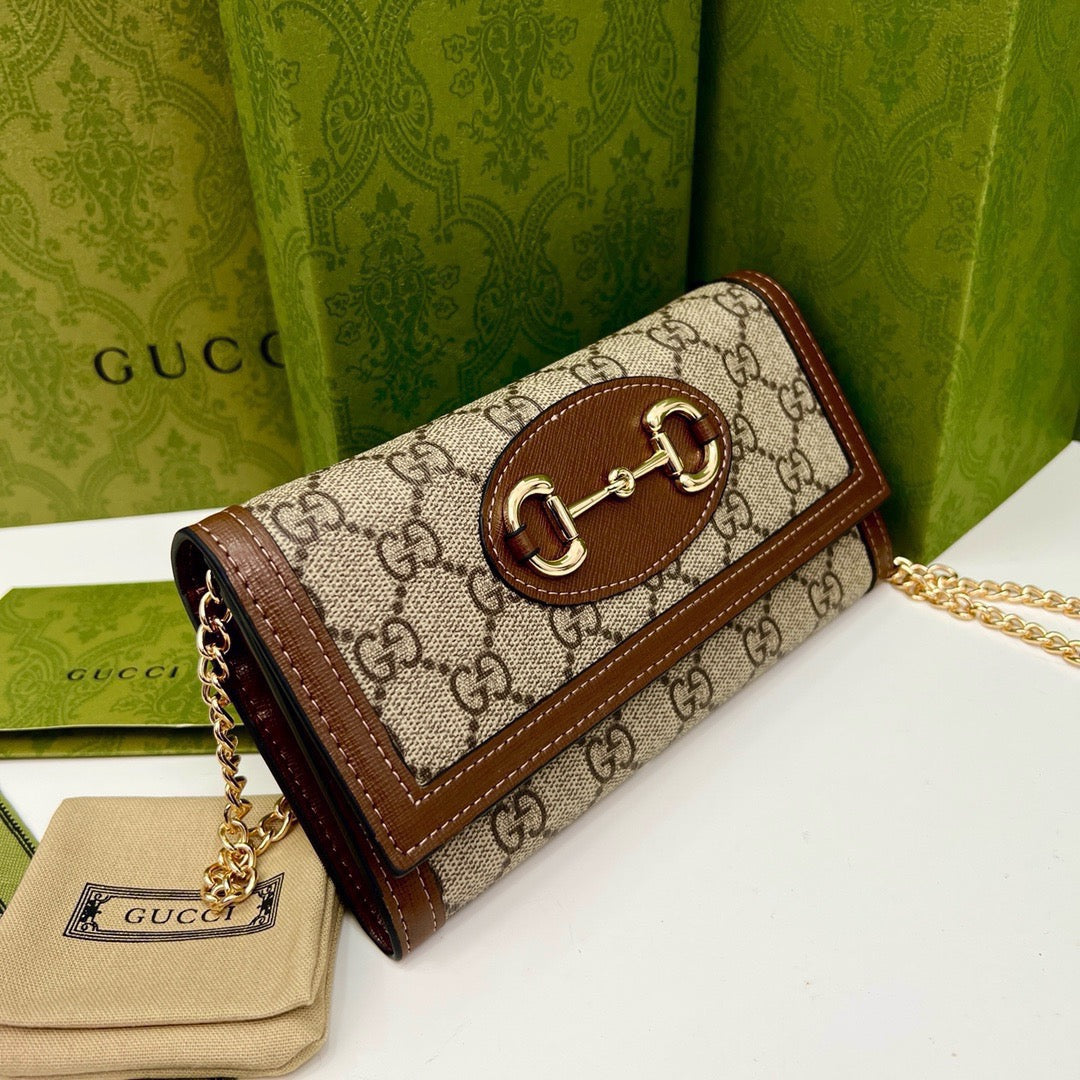 Gucci Brown Saddle Buckle Handbag — view 2