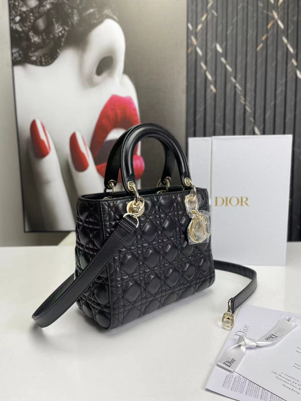 Dior Lady Medium Black Bag 24cm — view 3