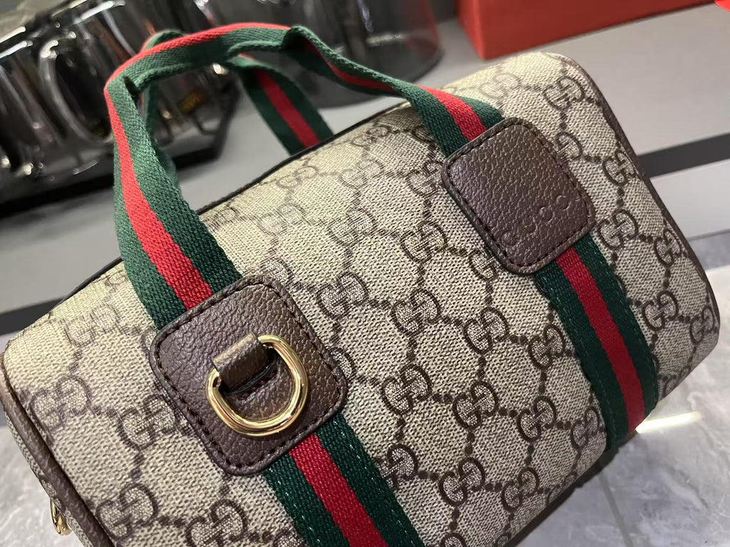 Gucci Mini GG Handbag - Beige and Dark Brown — view 3