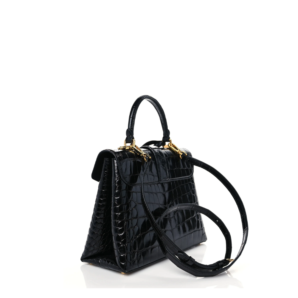 LV Rose Des Vents Mini Handbag - Alligator Matte Black — view 2