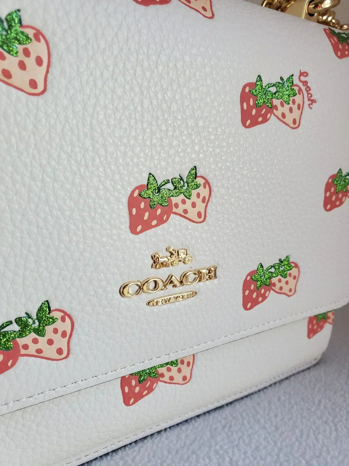Coach Klare Crossbody with Strawberry Print - White — view 3