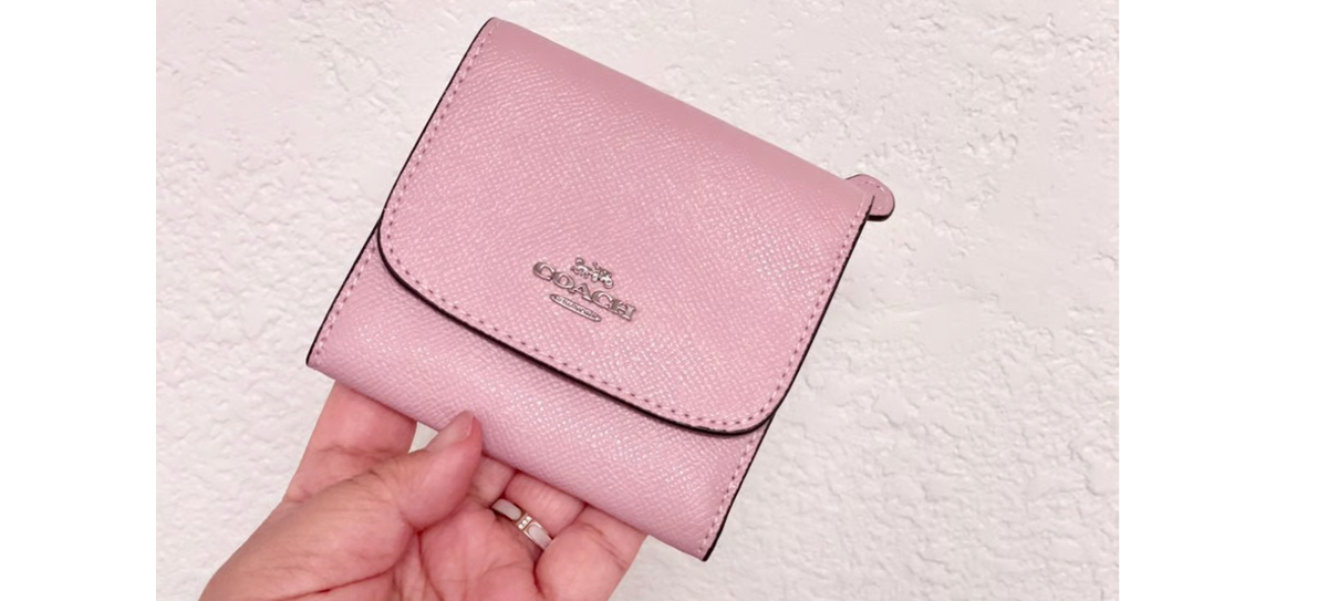 Coach Leather Small Wallet in Pink — view 2