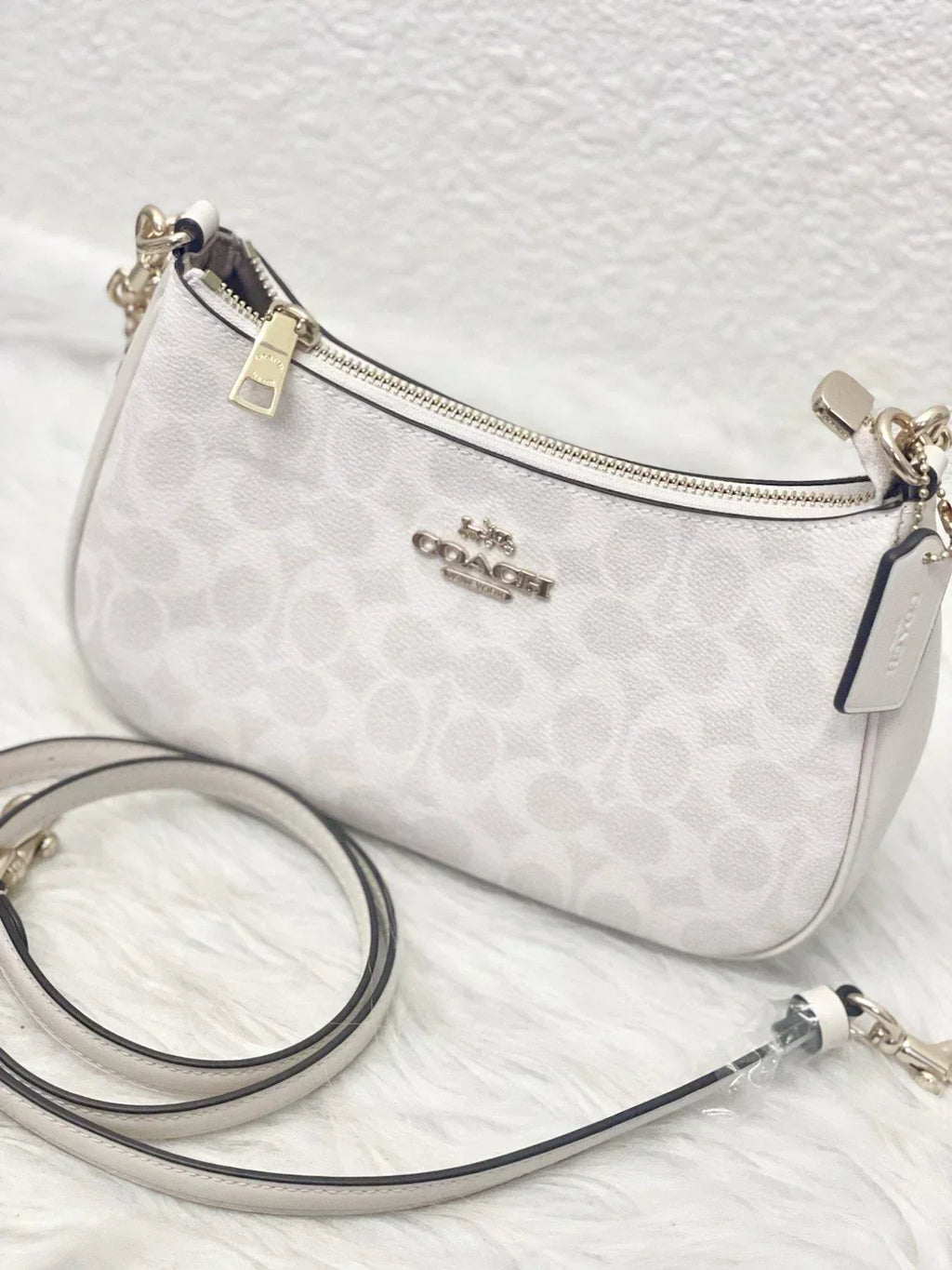 Coach Women's Teri Shoulder Bag Signature Canvas - White/Chalk — view 2