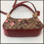 Teri Shoulder Bag Signature Canvas Cherry Print - Tan | Cherry — view 2