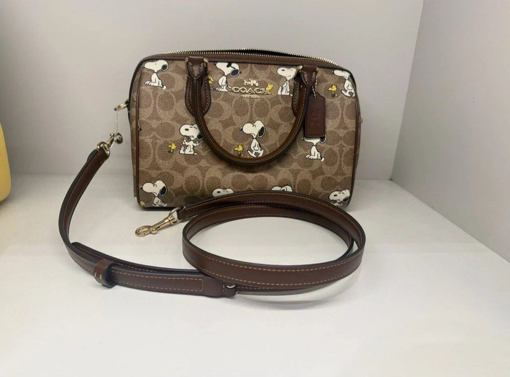 Coach x Peanuts Rowan Satchel Bag Signature Canvas — view 5