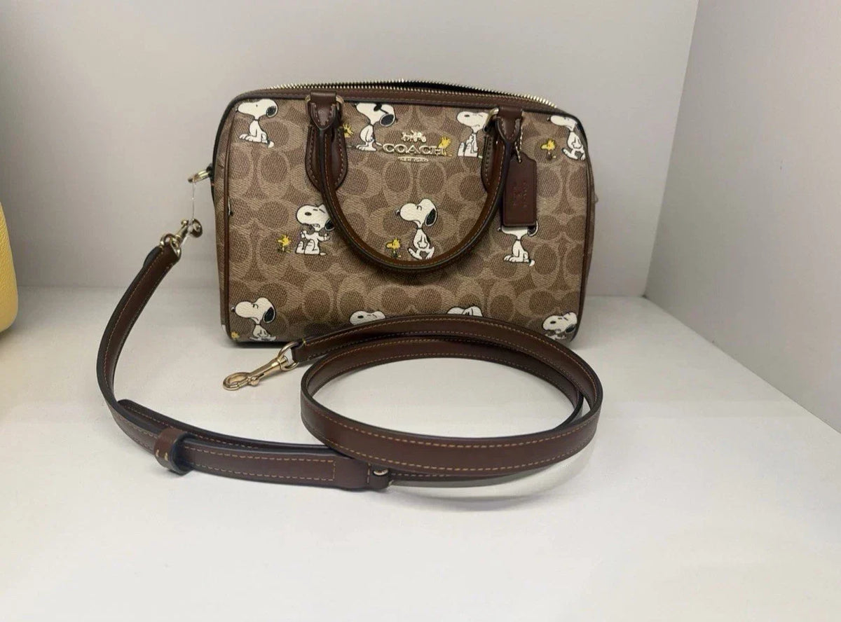 Coach x Peanuts Rowan Satchel Bag Signature Canvas — view 5