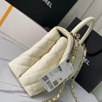 Flap Bag with Top Handle - White — view 4