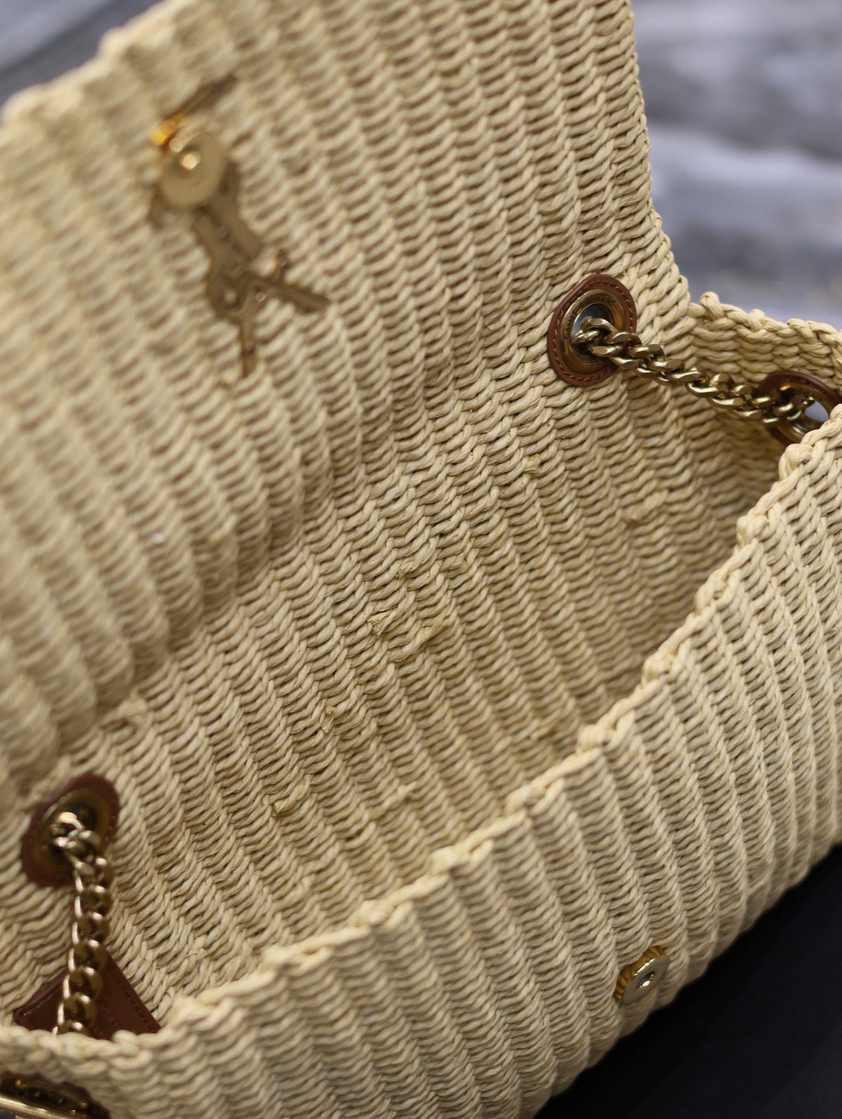 YSL Kate in Raffia Shoulder Bag — view 5