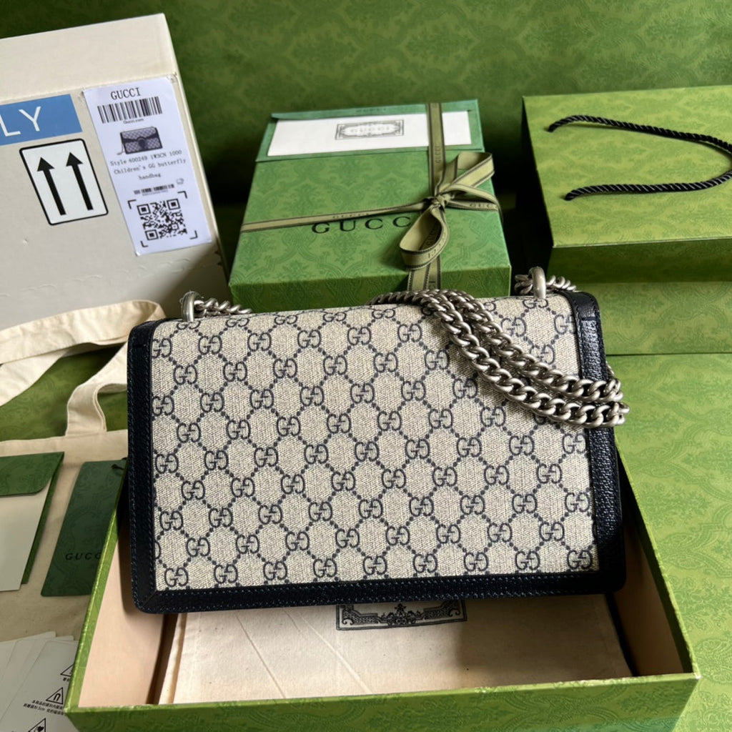 Gucci Dionysus GG Supreme Beige and Blue Shoulder Bag — view 4