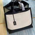 YSL Tag Hobo Bag - Beige/Black — view 1