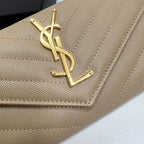 YSL Long Wallet Beige Leather Gold Tone 10772 19cm — view 6