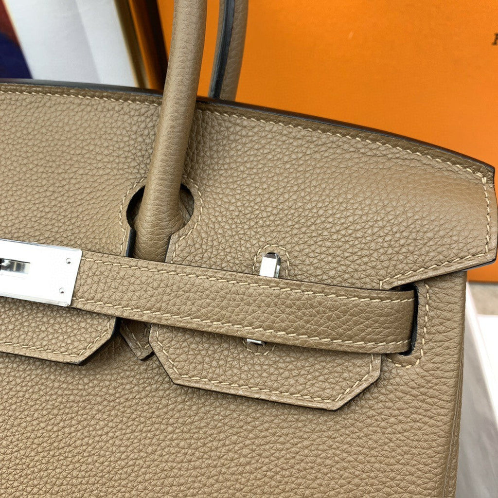 Hermes Birkin 30 Togo Etoupe Bag Silver Hardware Handbags (11.8in30cm) - Grey — view 7