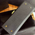 YSL Cassandra Mini Top Handle Bag Black — view 6