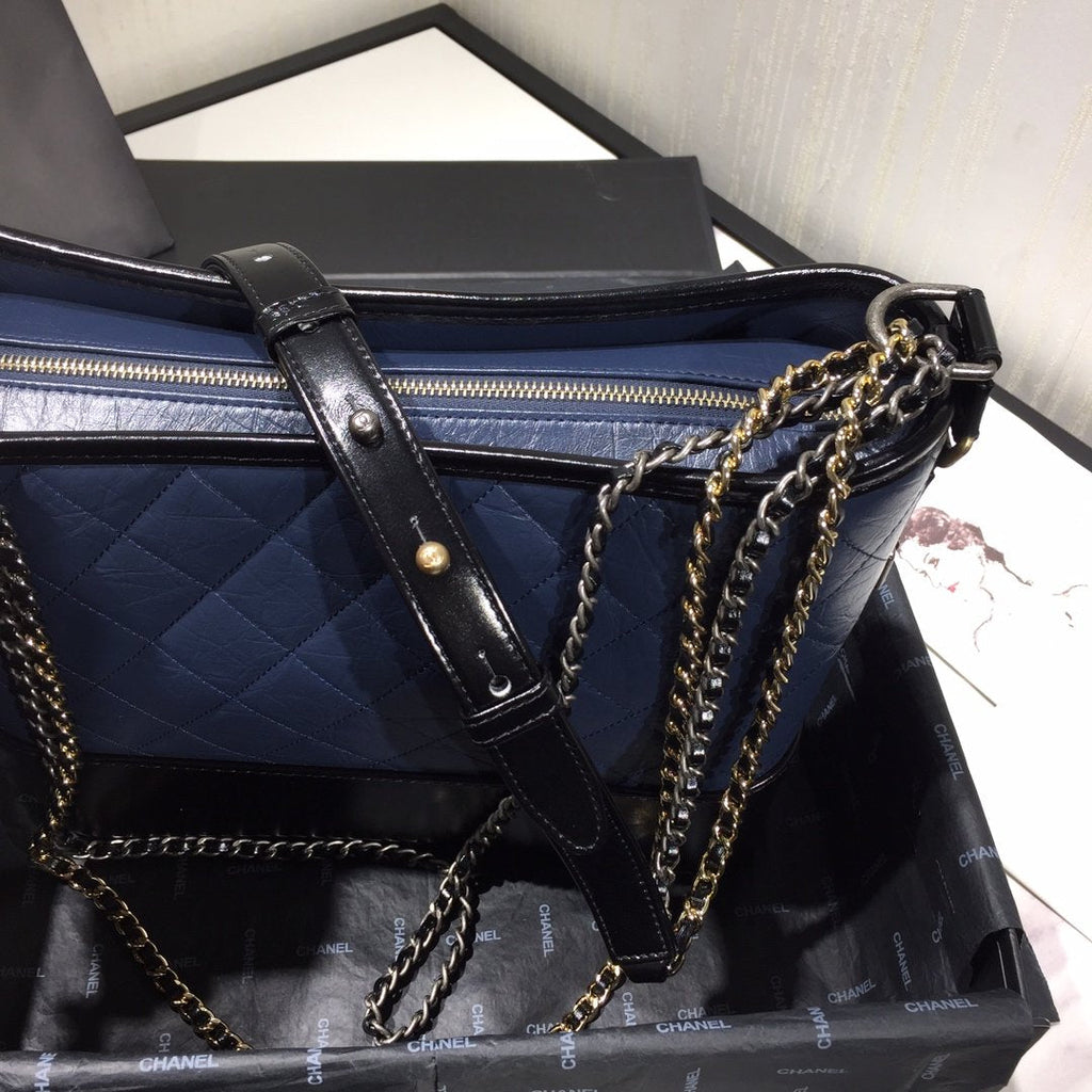 Chanel's Gabrielle Large Hobo Bag - Blue & Brown — view 5