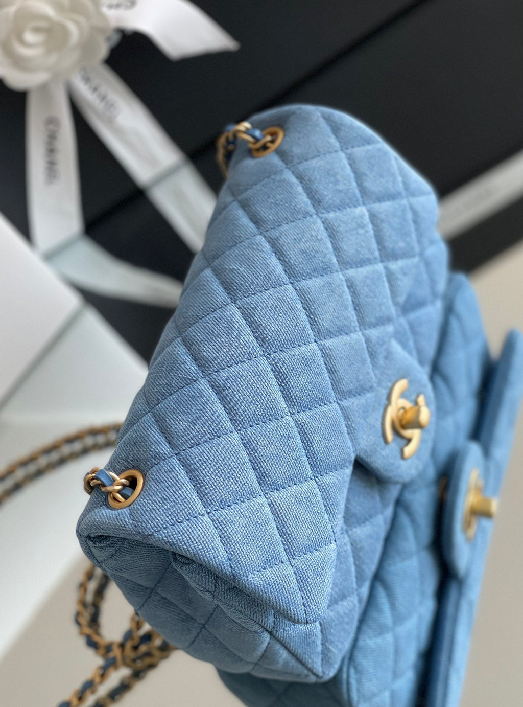 Chanel Denim Flap Bag - Blue — view 6