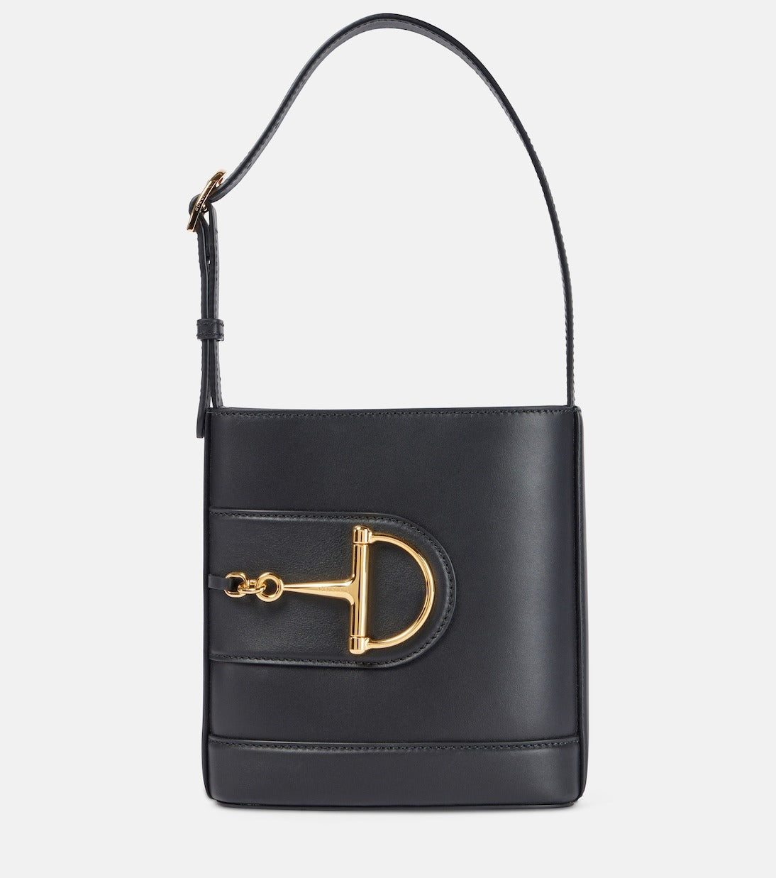 Gucci Small Horsebit Embellished Leather Bucket Bag - Black — view 1