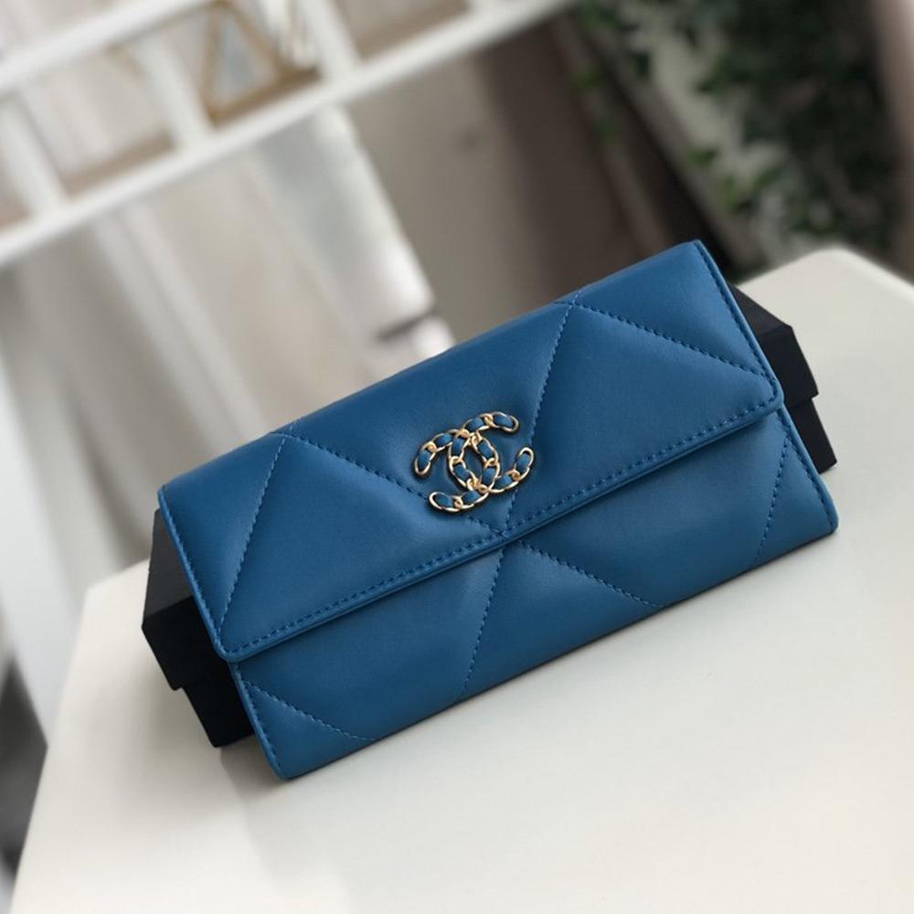 Chanel 19 Quilted Flap Wallet — view 1