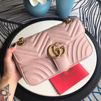 Gucci Marmont Matelass ̈¦ Shoulder Bag in Pink — view 6
