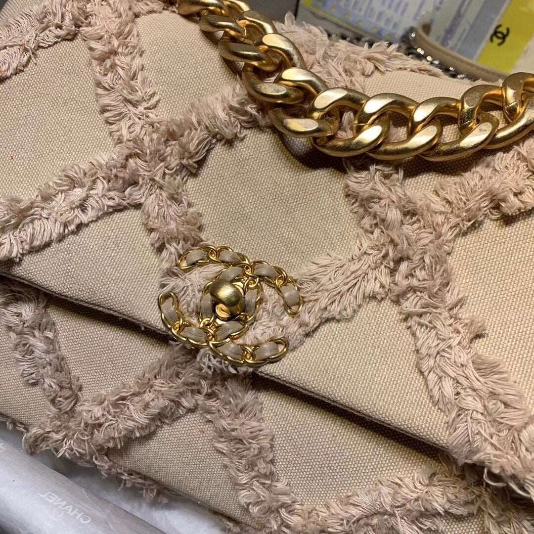 Chanel 19 Medium Denim Flap Bag Beige — view 5