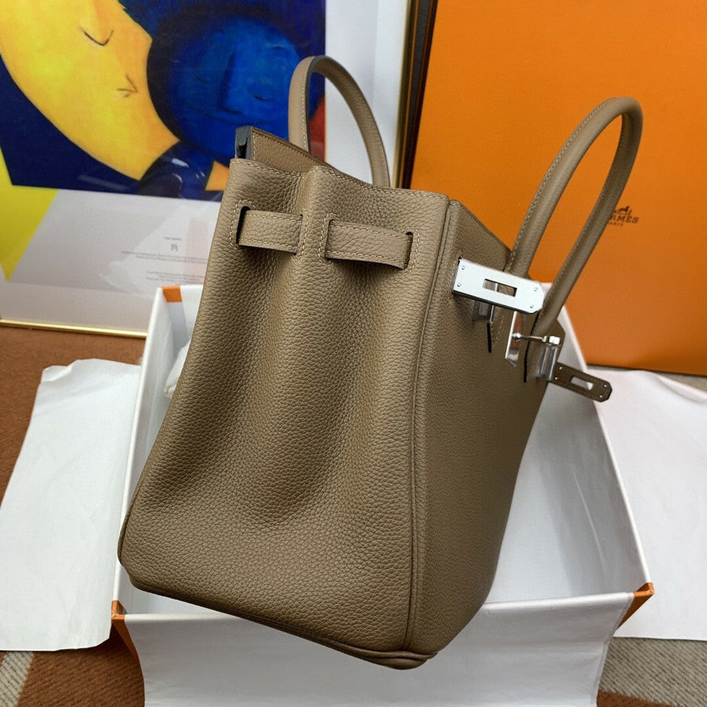Hermes Birkin 30 Togo Etoupe Bag Silver Hardware Handbags (11.8in30cm) - Grey — view 4
