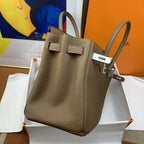 Hermes Birkin 30 Togo Etoupe Bag Silver Hardware Handbags (11.8in30cm) - Grey — view 4