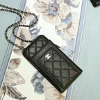 Chanel Quilted CC Phone Holder Wallet - Metallic Ivory — view 2