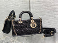 Dior Lady D-Joy Medium Patent Black Leather Bag — view 7