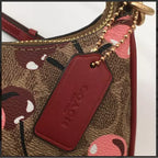 Teri Shoulder Bag Signature Canvas Cherry Print - Tan | Cherry — view 3