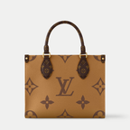 LV OnTheGo PM Monogram Reverse Canvas Tote Handle Bag with Double Handles and Adjustable Strap - Brown — view 3