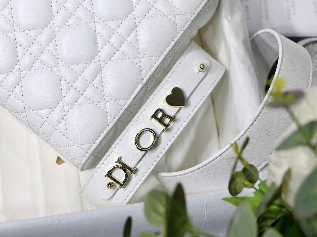 Dior Lady My Abcdior Lambskin Bag - White — view 4