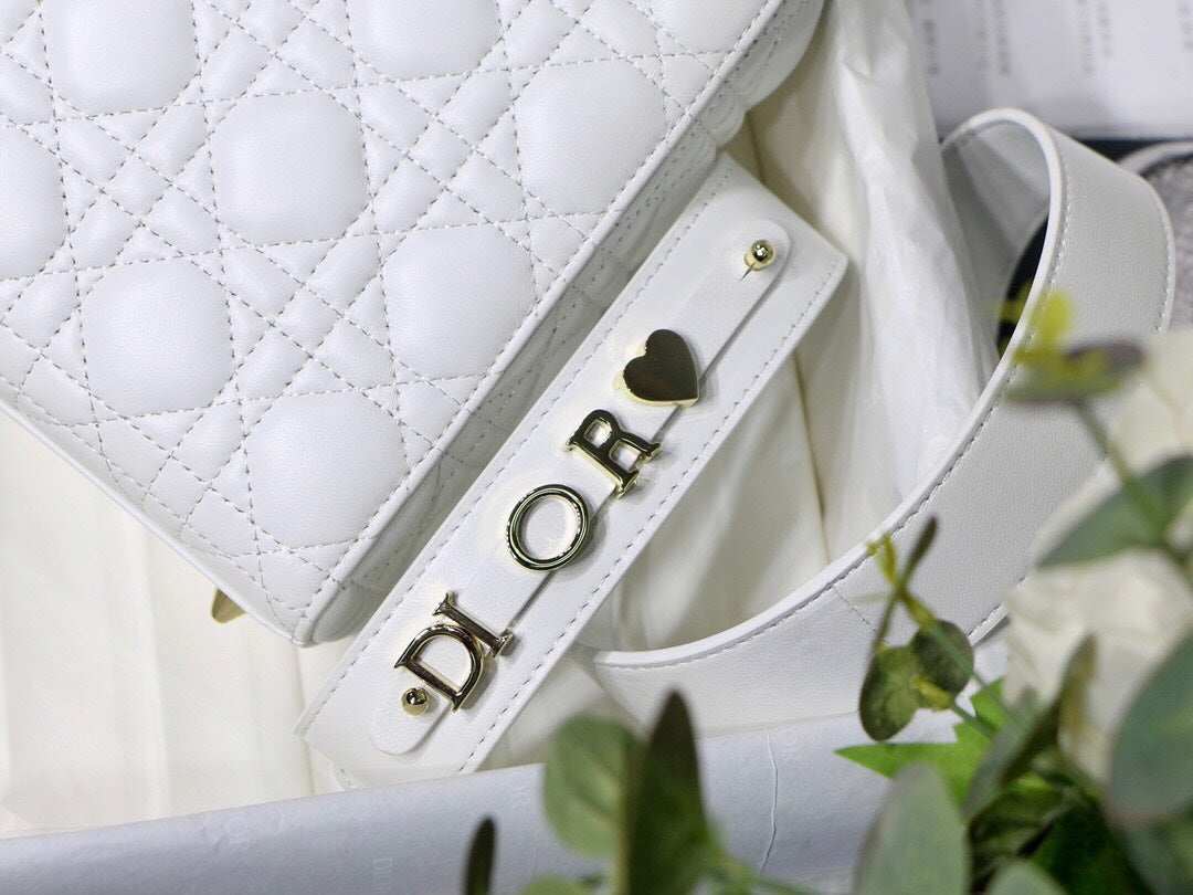 Dior Lady My Abcdior Lambskin Bag - White — view 4